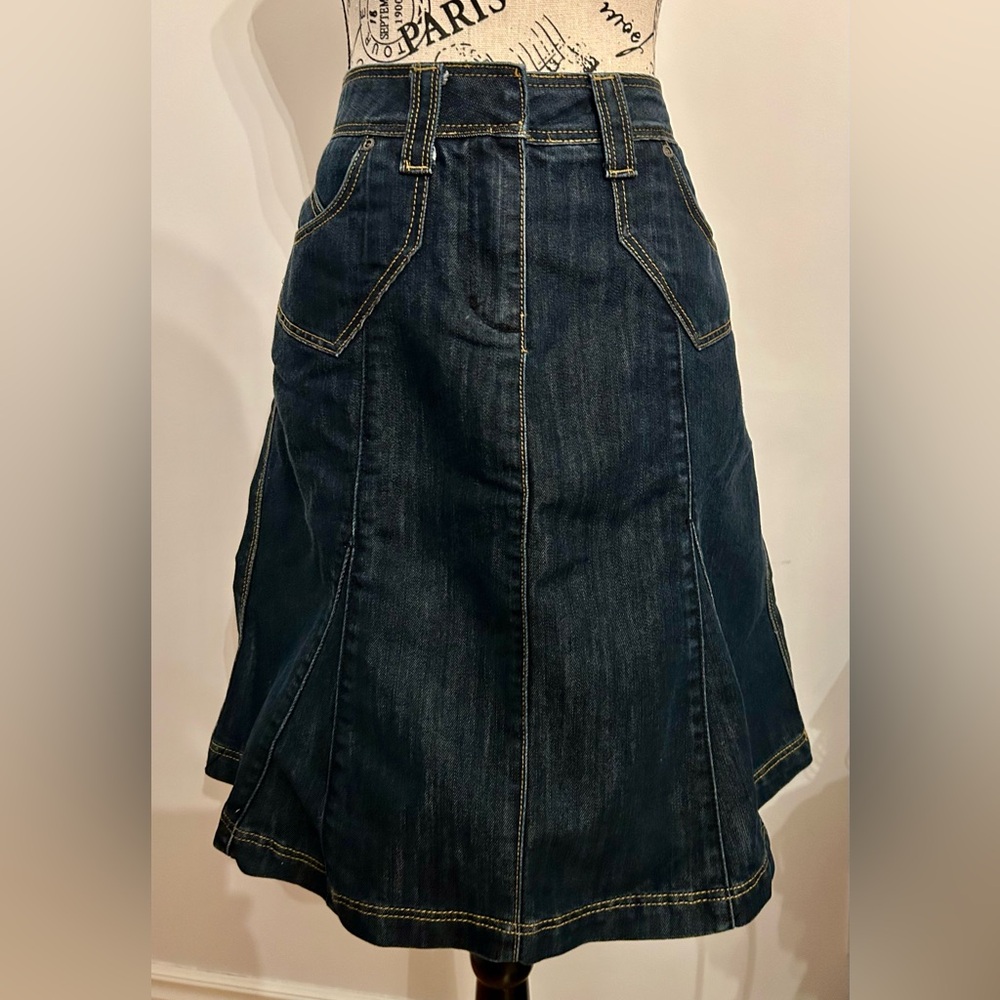 RW&CO. Blue Midi A-Line Cargo Skirt for Work